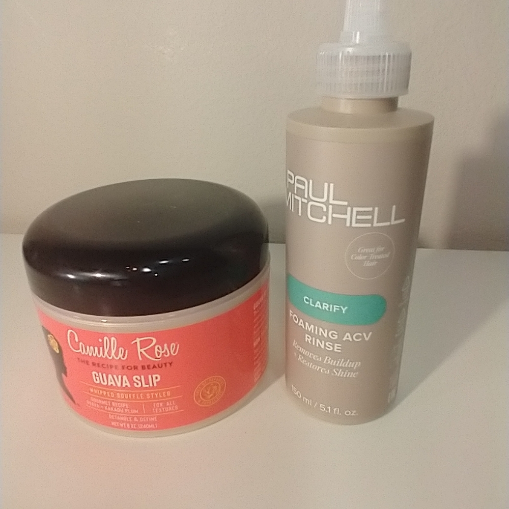 Paul Mitchell Clarify Foaming ACV Rinse &Camille Rose Guava Slip Styler